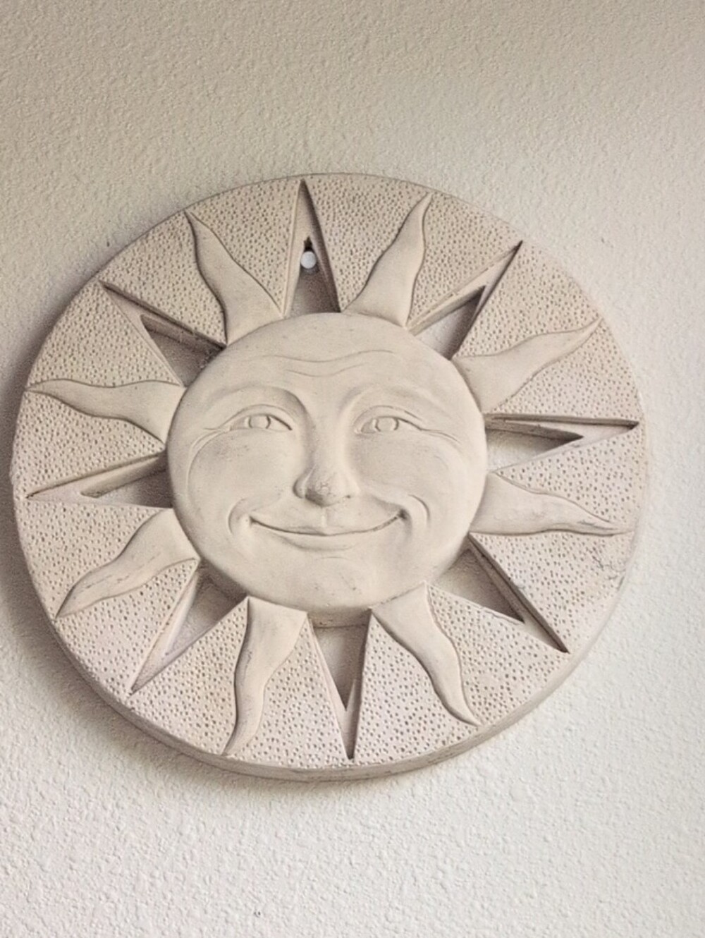 Ceramic Sun Wall Art - Neutral White Home Accent